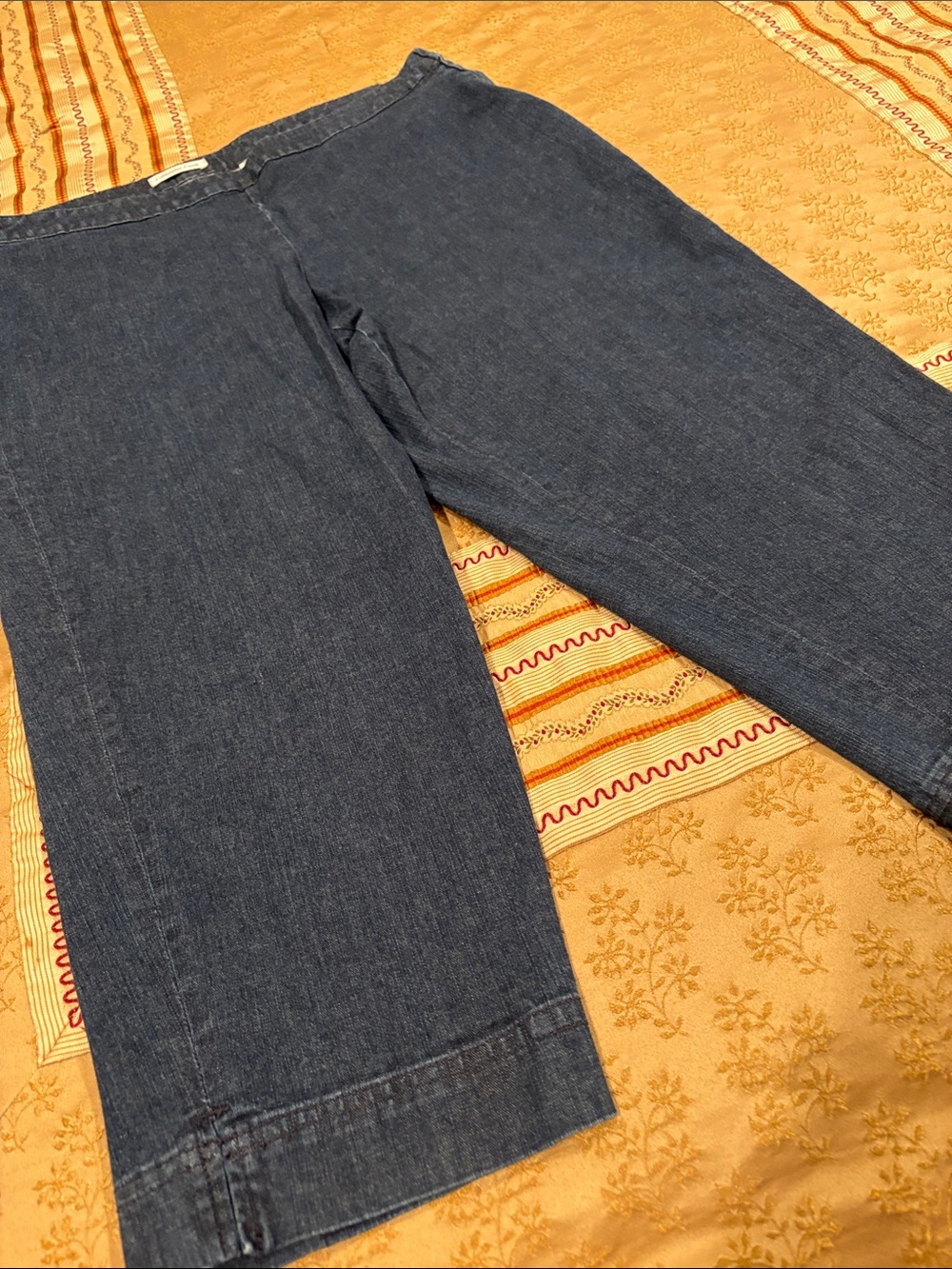Coldwater Creek Cropped, Classic Straight Fit, Cotton Blend, Side Zip, 16